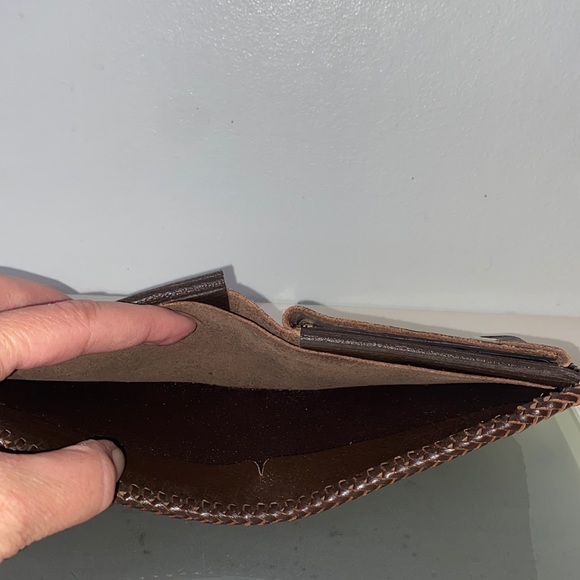 Vintage Tooled Leather Wallet FLORAL BOTANICAL Wallet with Coin Pouch 1960/1970 - Picture 10 of 15